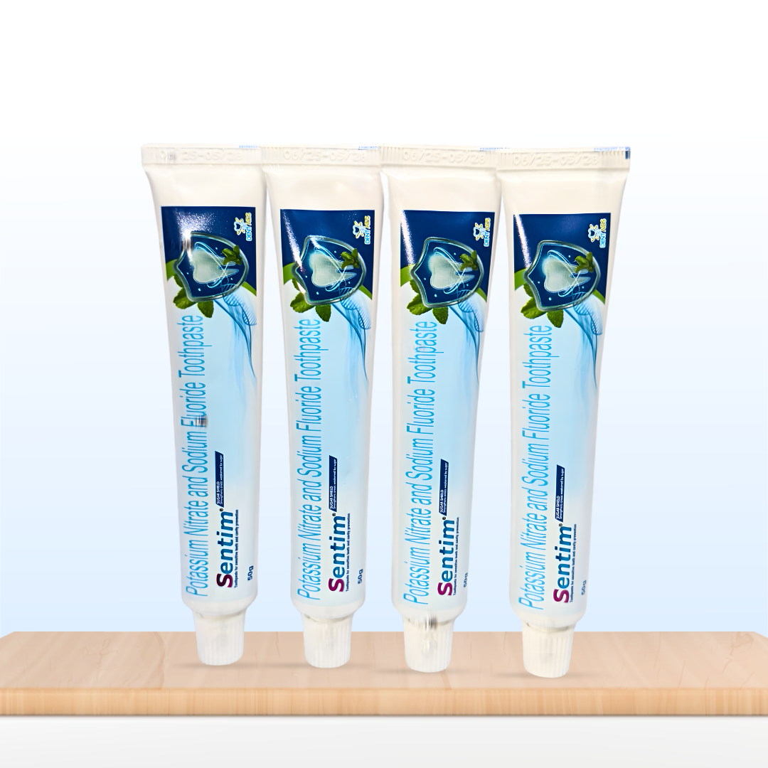 STIM Sentim Toothpaste for Sensitive Teeth & Cavity Protection – 50g (Pack of 4) | Fluoride Toothpaste
