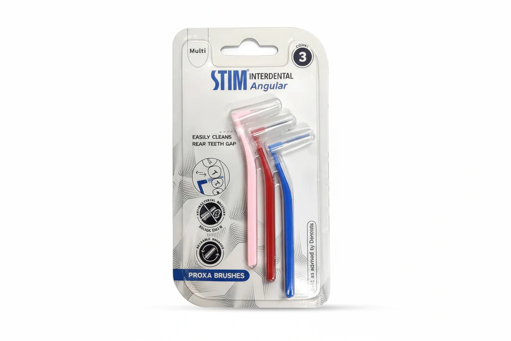 STIM Interdental Angular Proxa Brush (Pack of 3) – Interdental Brush for Cleaning Gaps | Remove Plaque Between Teeth