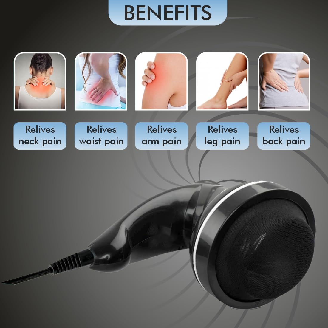 ACCUSURE Body Massager MG-01 – Electric Muscle Massager | 2 Massage Heads