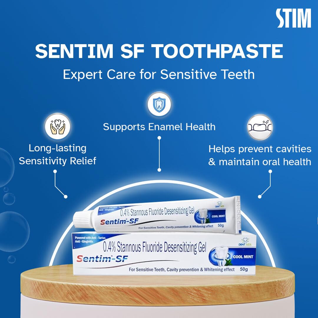 Sentim SF Toothpaste for Sensitive Teeth – Pack of 3 (50g each)