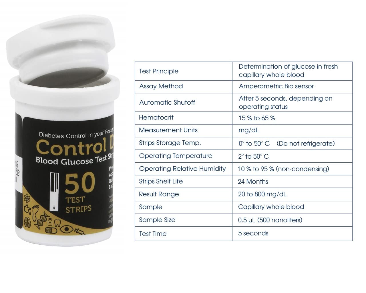 Control D Blood Glucose Test Strips