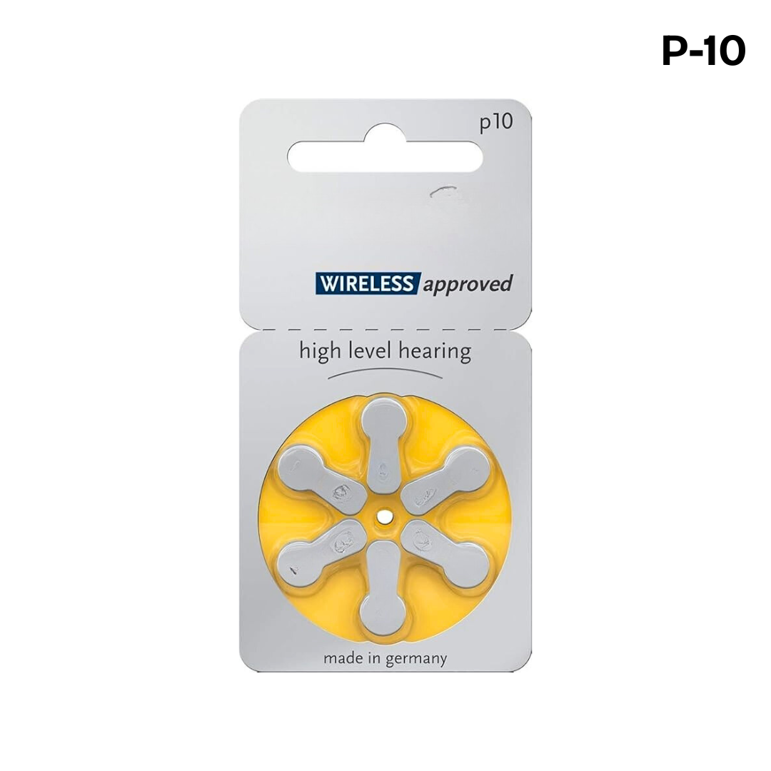 Hearing Aid Battery Size P-10 (6 Pcs × 10 Packs)