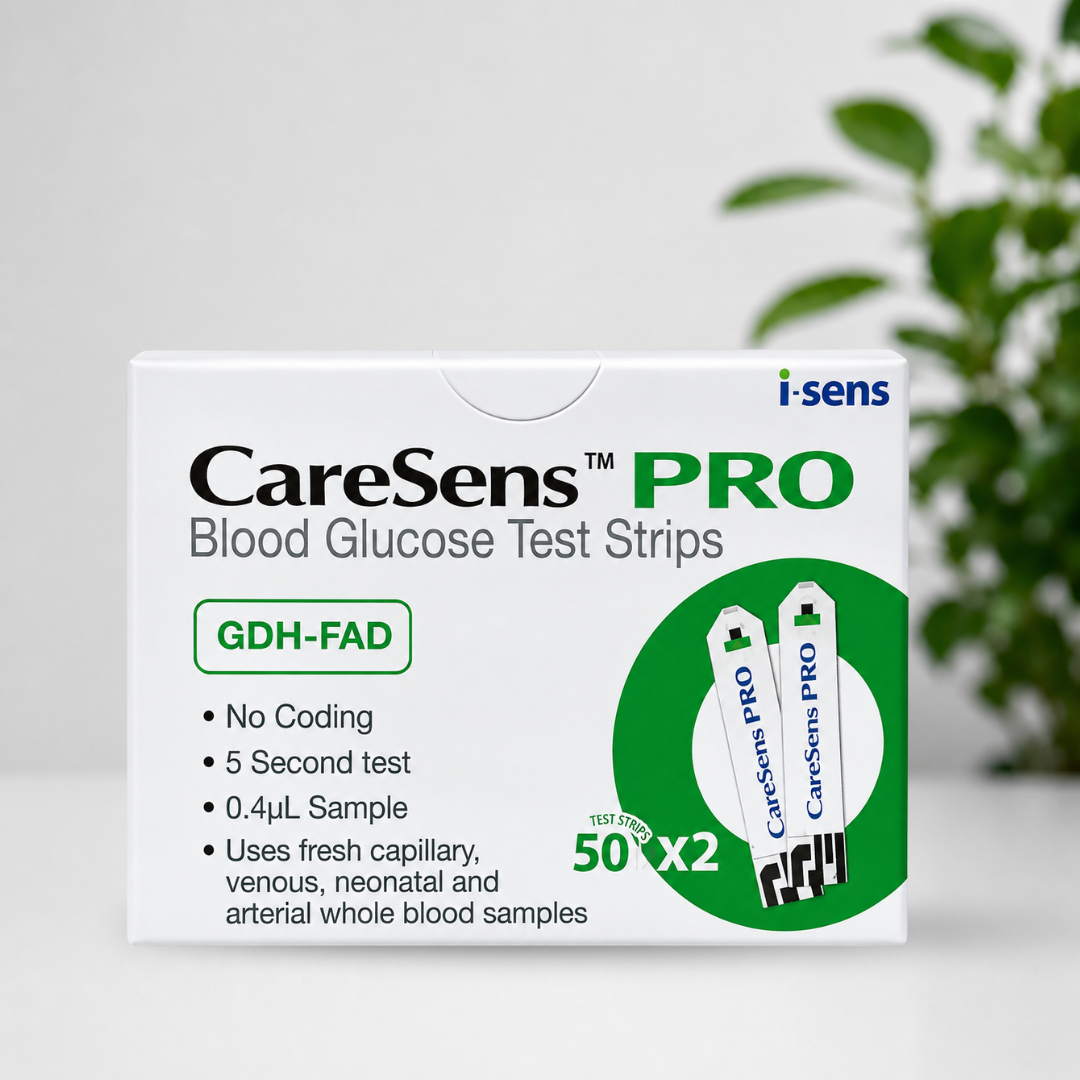 CareSens PRO Blood Glucose Test Strips (100 Strips – Pack of 50 x 2) | Fast & Accurate Sugar Testing Strips