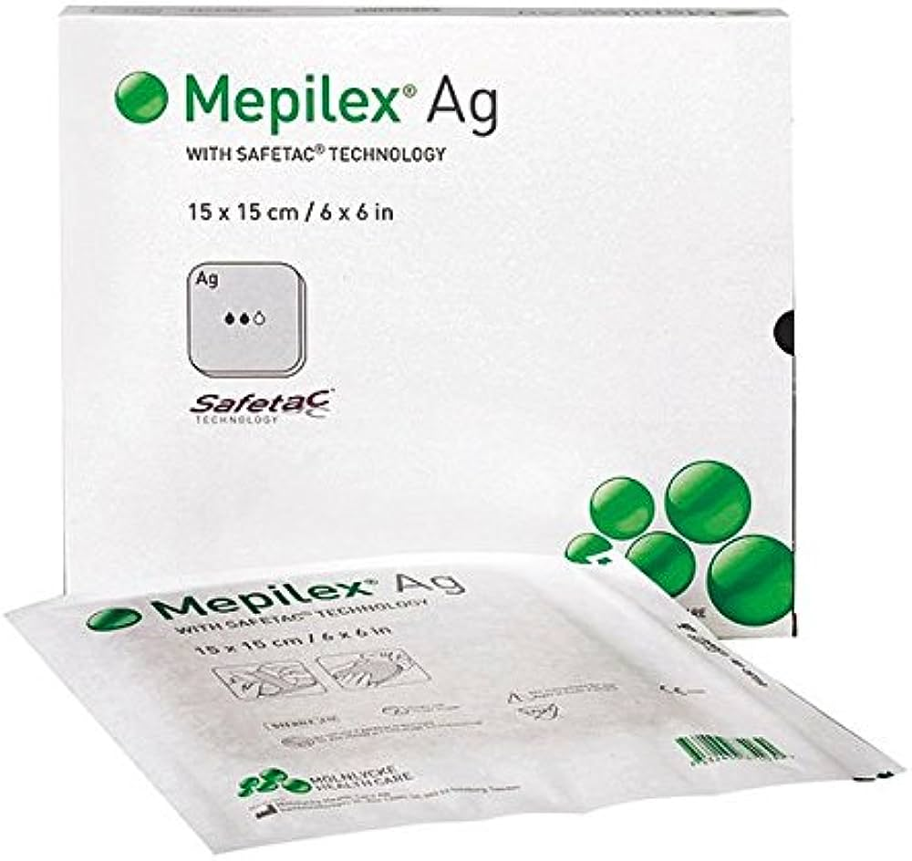 Mepilex Ag Dressing with Safetac Technology 15x15 CM (287310) – MedineedsIndia Mepilex Ag Dressing with Safetac Technology 15x15 CM (287310) – MedineedsIndia