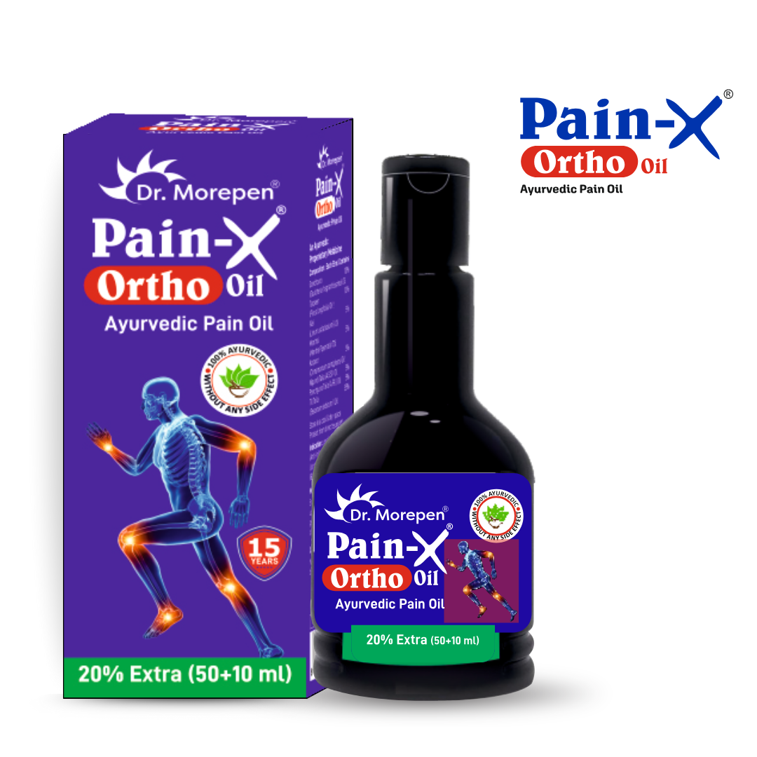 Dr. Morepen Pain-X Ortho Oil – 100ml | Ayurvedic Joint & Muscle Pain Relief Oil | With Natural Herbs for Back, Knee & Arthritis Pain
