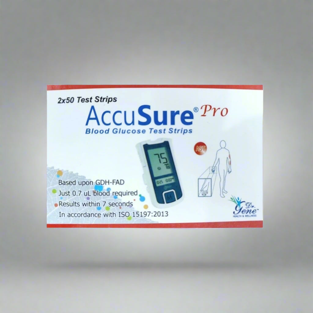 Accusure Pro Blood Glucose Test Strips (2 X50 Pack)