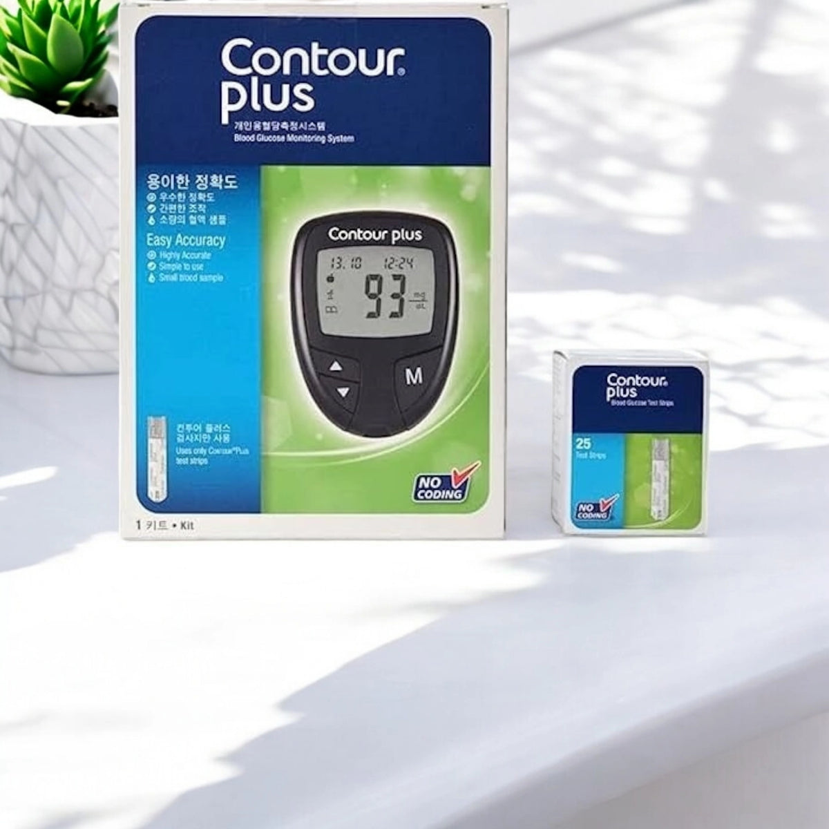Contour Plus Glucometer With Free 25 Strips (Black)