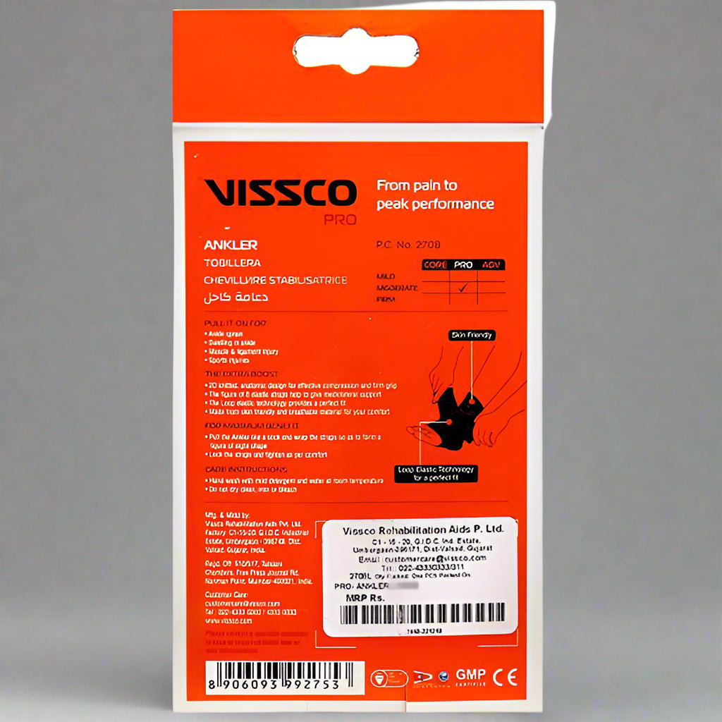 Vissco ANKLER (PC 2708) ā 3D Compression Ankle Support for Sprain, Swelling & Injury Recovery