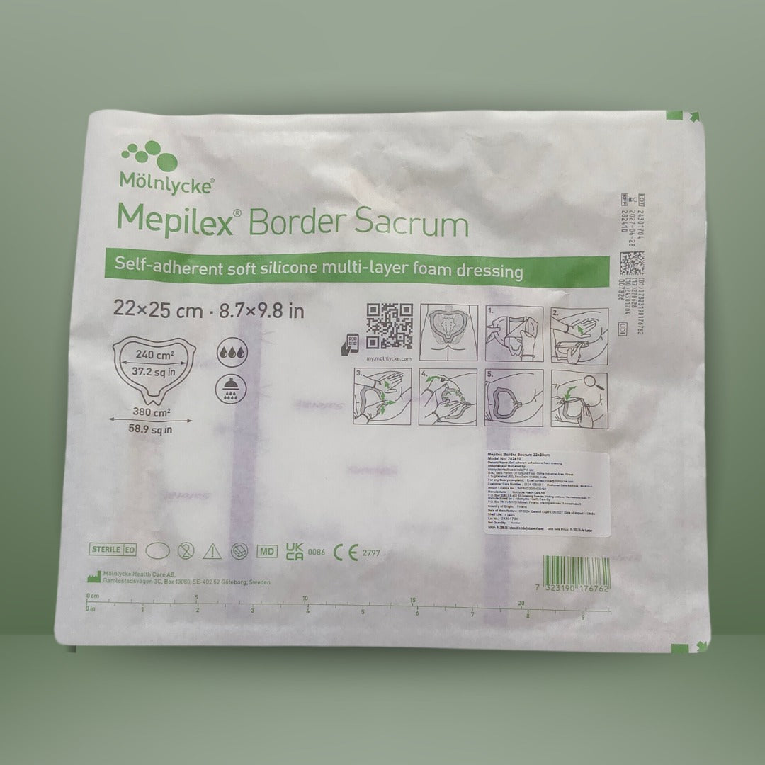 Mepilex Border Sacrum Self-Adherent Foam Dressing (22 x 25 cm) 282410