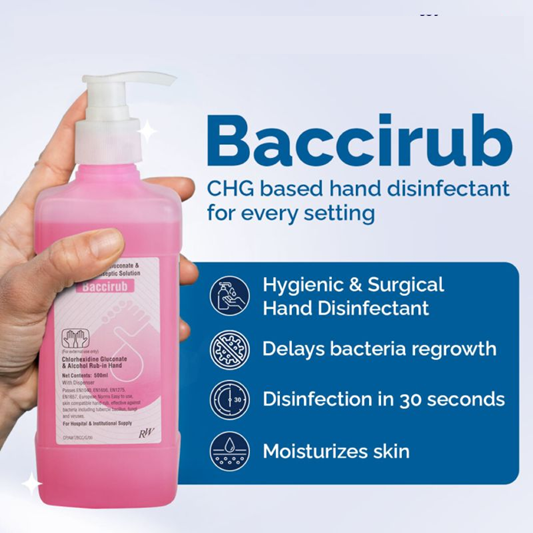 Baccirub Hand Rub, Extract Hand Wash, Hand Rub Bottle (500 ml)