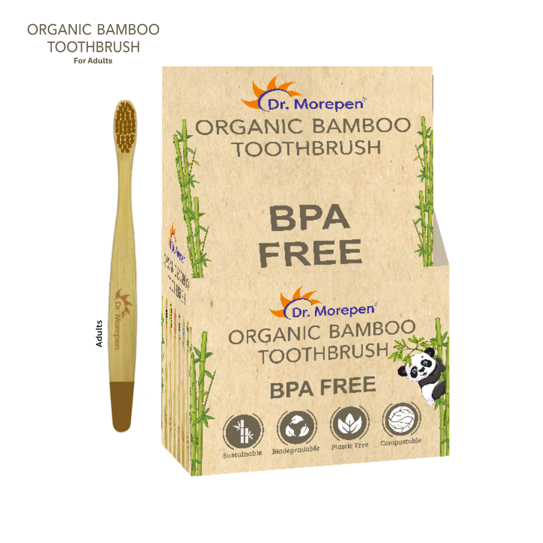 Dr. Morepen Organic Bamboo Toothbrush – For Adults | Eco-Friendly & BPA-Free