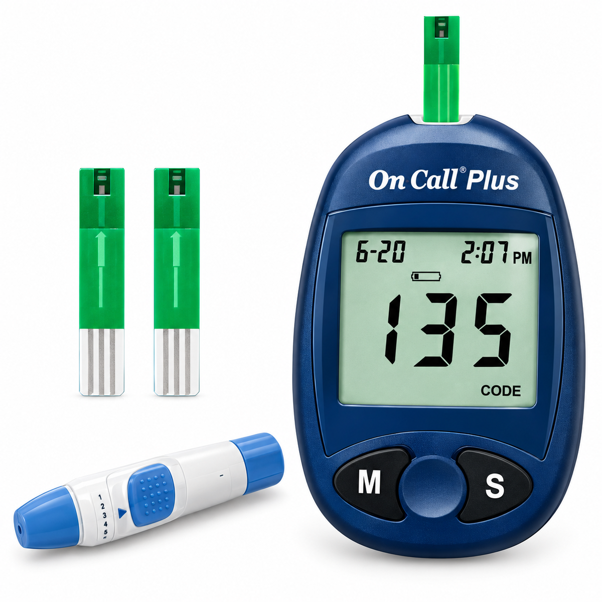 On Call Plus Blood Glucose Monitoring System – Blood Glucose Meter with 10 Test Strips