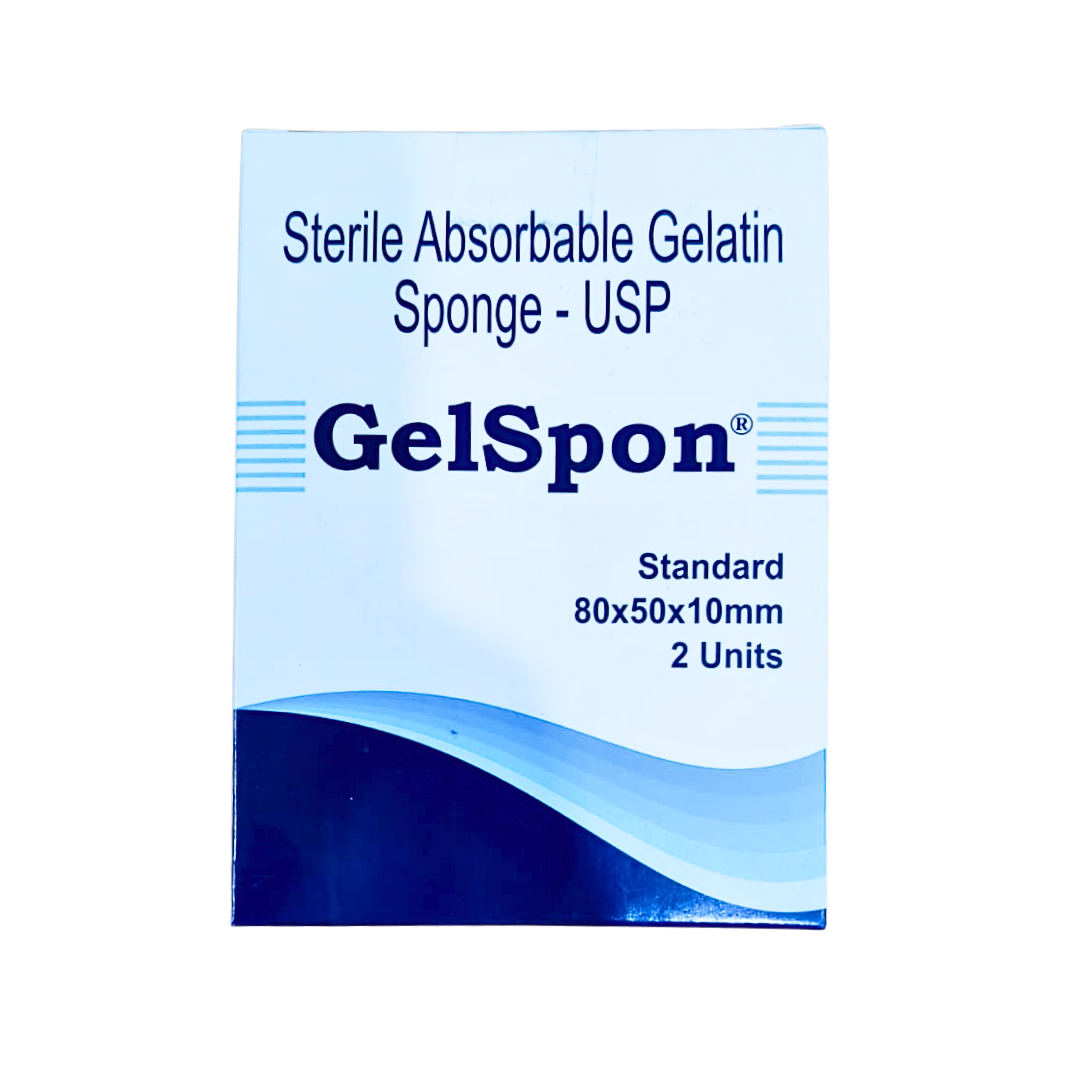 GelSpon Sterile Absorbable Gelatin Sponge USP 80x50x10 mm (2 Units)