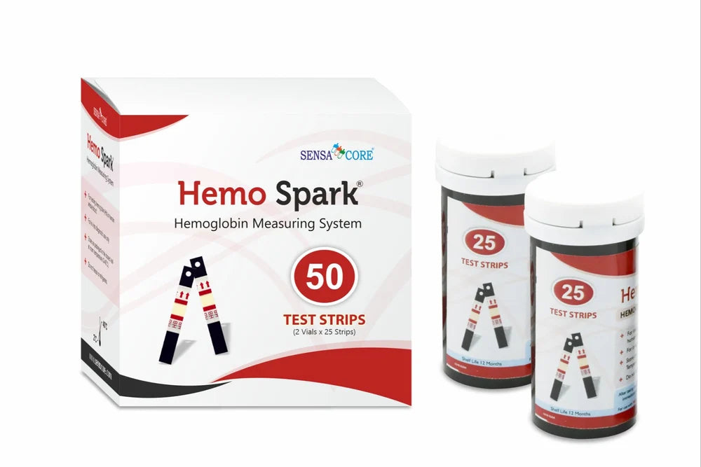 Hemo Spark Hemoglobin Test Strips – Pack of 50 Strips