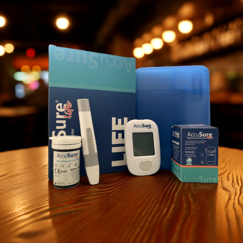 AccuSure Life Diabetes Management Combo Kit | Blood Glucose Meter with 50 Test Strips & Lancets | Accurate & Complete Home Sugar Testing