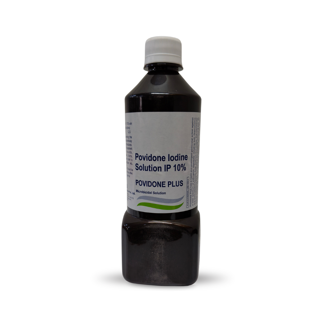 Povidone Iodine Solution IP 10% - Povidone Plus (500ml) | Antiseptic Microbicidal Solution for External Use
