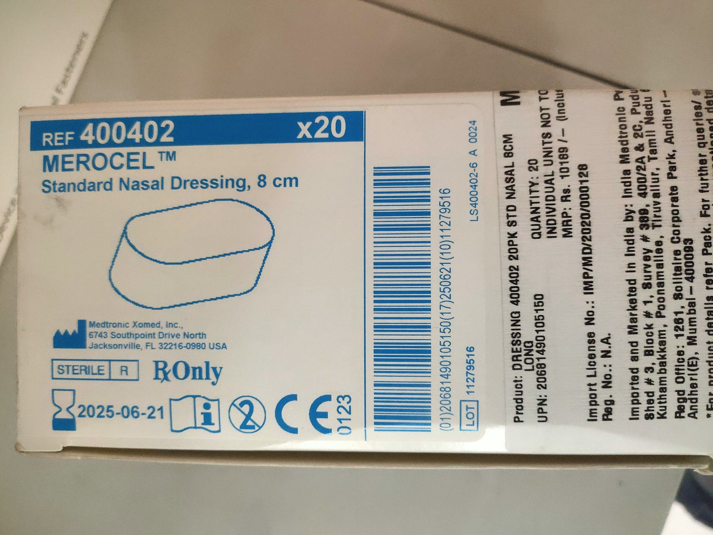 Merocel Standard Nasal Dressing 8cm Long 400402