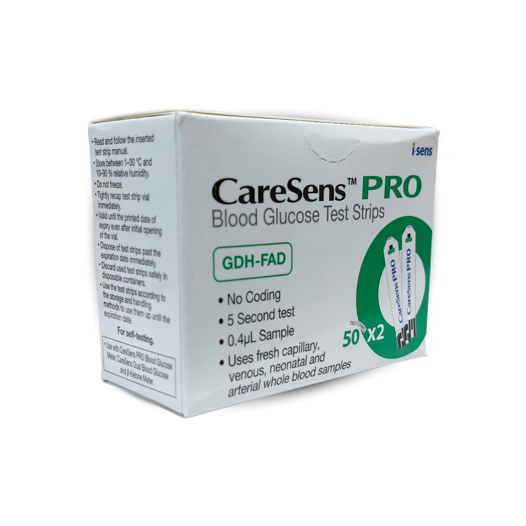 CareSens PRO Blood Glucose Test Strips (100 Strips – Pack of 50 x 2) | Fast & Accurate Sugar Testing Strips