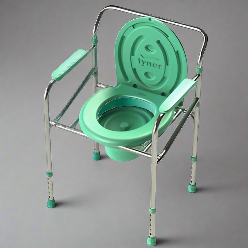Commode Chair, Silver, 1 Unit