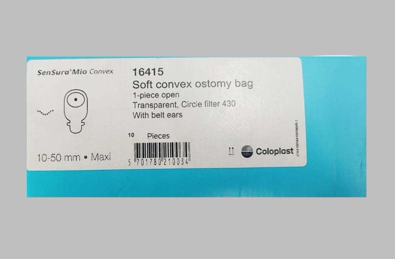Coloplast Sensura Mio Soft Convex 1-Piece Transparent Ostomy Bag Maxi 10-50mm 16415