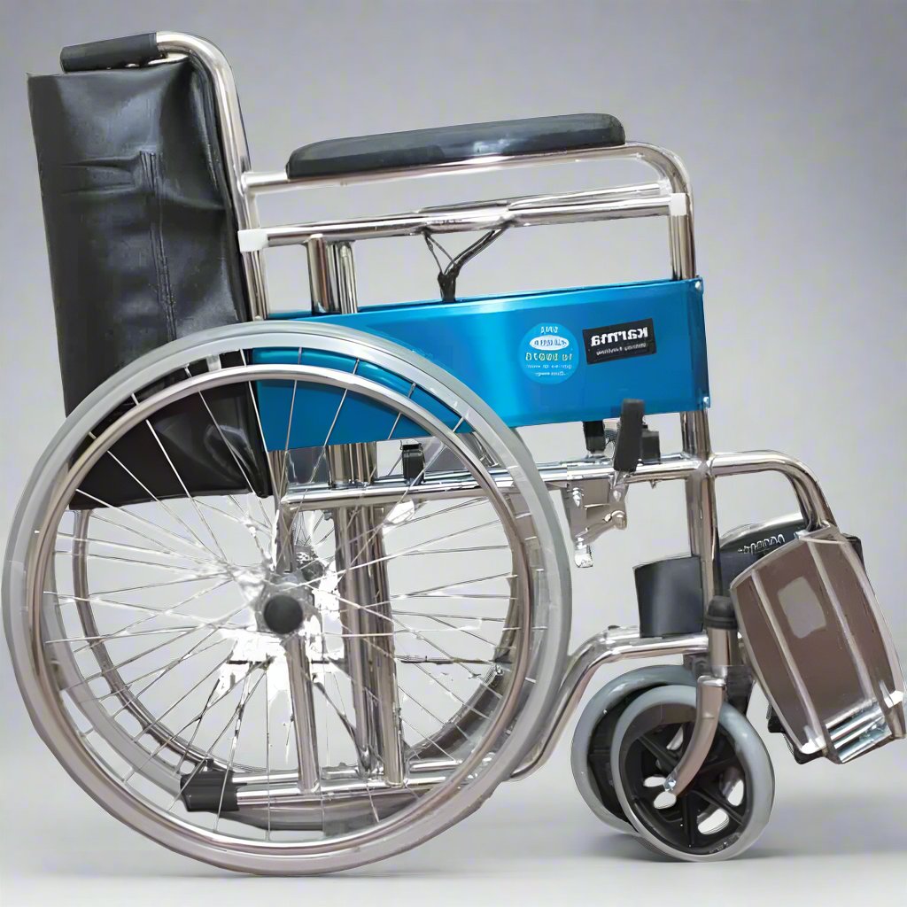 Karma Rainbow 6 Foldable Commode Wheelchair for Elderly & Patients – With Removable Pot, Adjustable Footrest & Armrest | Portable, Travel-Friendly & Durable Steel Fram