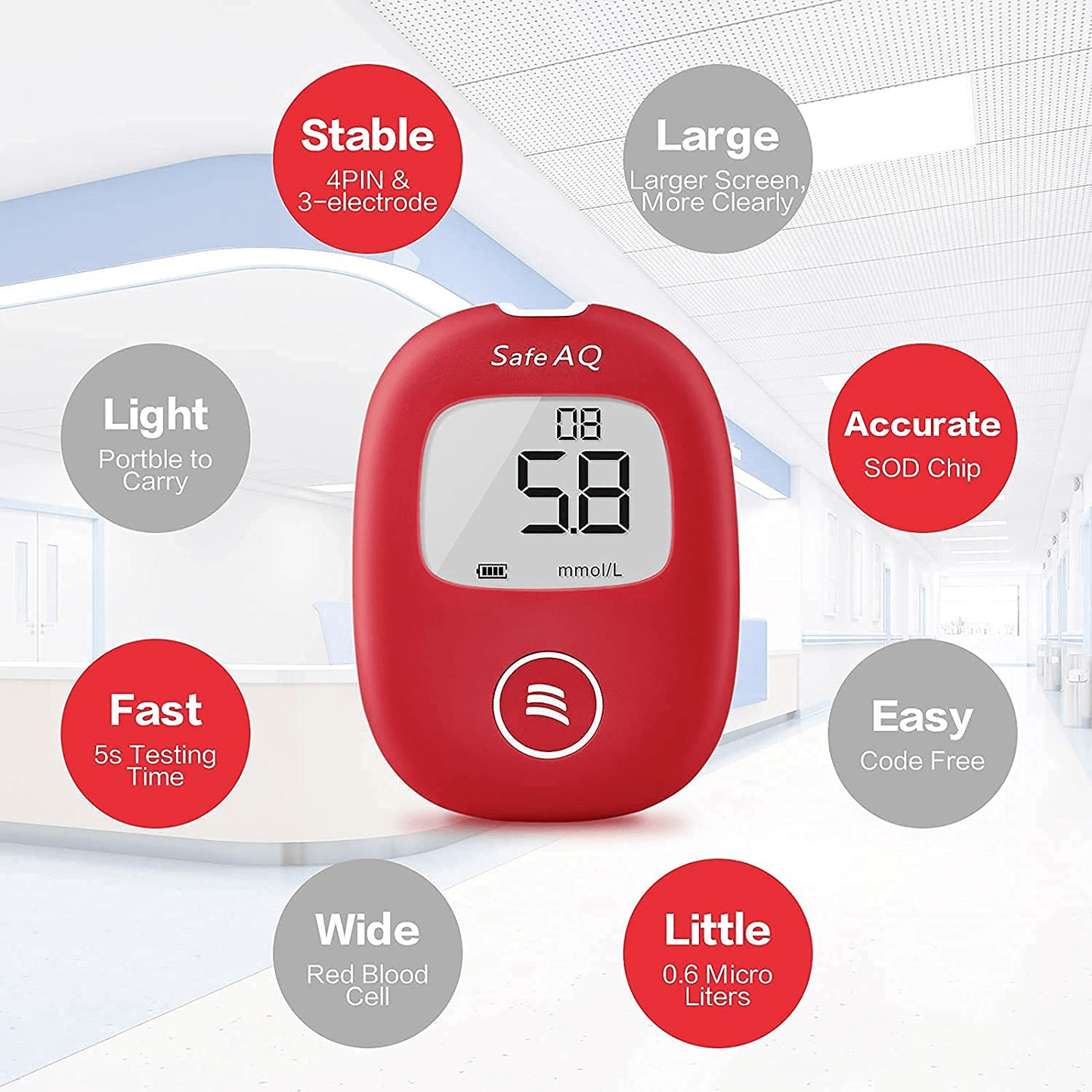 Sinocare Blood Glucose Monitor Safe AQ