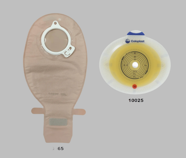 Coloplast 10365 Sensura 2-Piece Open Maxi Opaque 50mm and Coloplast 10025 Sensura Extended Wear Base Plate 50mm (10-45mm)