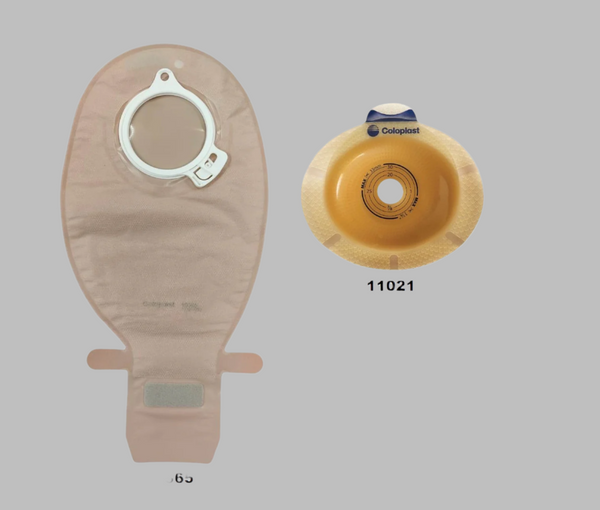 Coloplast 10365 Sensura 2-Piece Open Maxi Opaque 50mm and Coloplast 11021 SenSura Standard Wear Convex Light Base Plate 50mm (10-45mm)