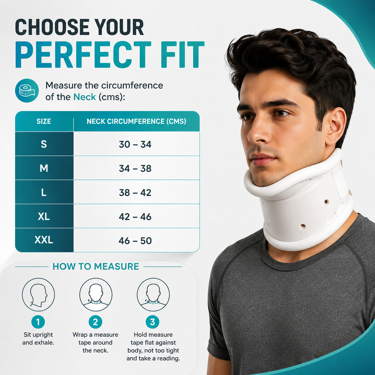 VISSCO CORE Firm Cervical Collar with Chin Support 0310 – Adjustable Height