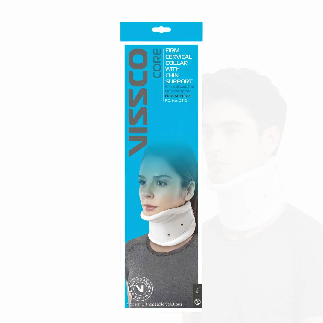 VISSCO CORE Firm Cervical Collar with Chin Support 0310 – Adjustable Height