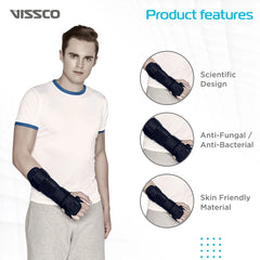 VISSCO Long Forearm Brace PC 0646 – Universal Size | Wrist & Forearm Support | Black
