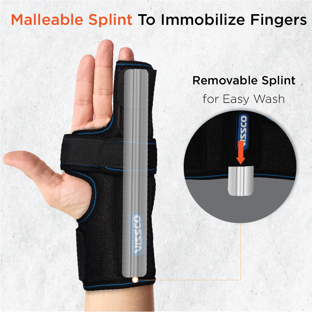VISSCO Core Boxer's Support Brace 0648 – Finger Immobilization Splint Black