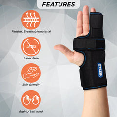 VISSCO Core Boxer's Support Brace 0648 – Finger Immobilization Splint Black