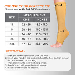 VISSCO Core Medical Compression Stockings (Below Knee) PC 0716 – Varicose Vein & Leg Support Stockings