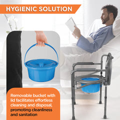 Vissco 0941 Comfort Folding Commode (PC 0941) – Portable & Lightweight Commode Chair for Elderly & Patients