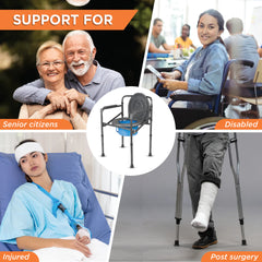 Vissco 0941 Comfort Folding Commode (PC 0941) – Portable & Lightweight Commode Chair for Elderly & Patients