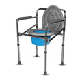 Vissco Comfort Chrome Folding Commode Chair Without Wheels PC 0942 | Portable Bathroom Aid for Elderly & Patients | Universal Size