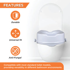 Vissco LIV Orthopaedic Raised Toilet Seat Without Lid 0945 | Toilet Seat Riser for Elderly & Post-Surgery Support