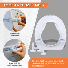 Vissco LIV Orthopaedic Raised Toilet Seat Without Lid 0945 | Toilet Seat Riser for Elderly & Post-Surgery Support