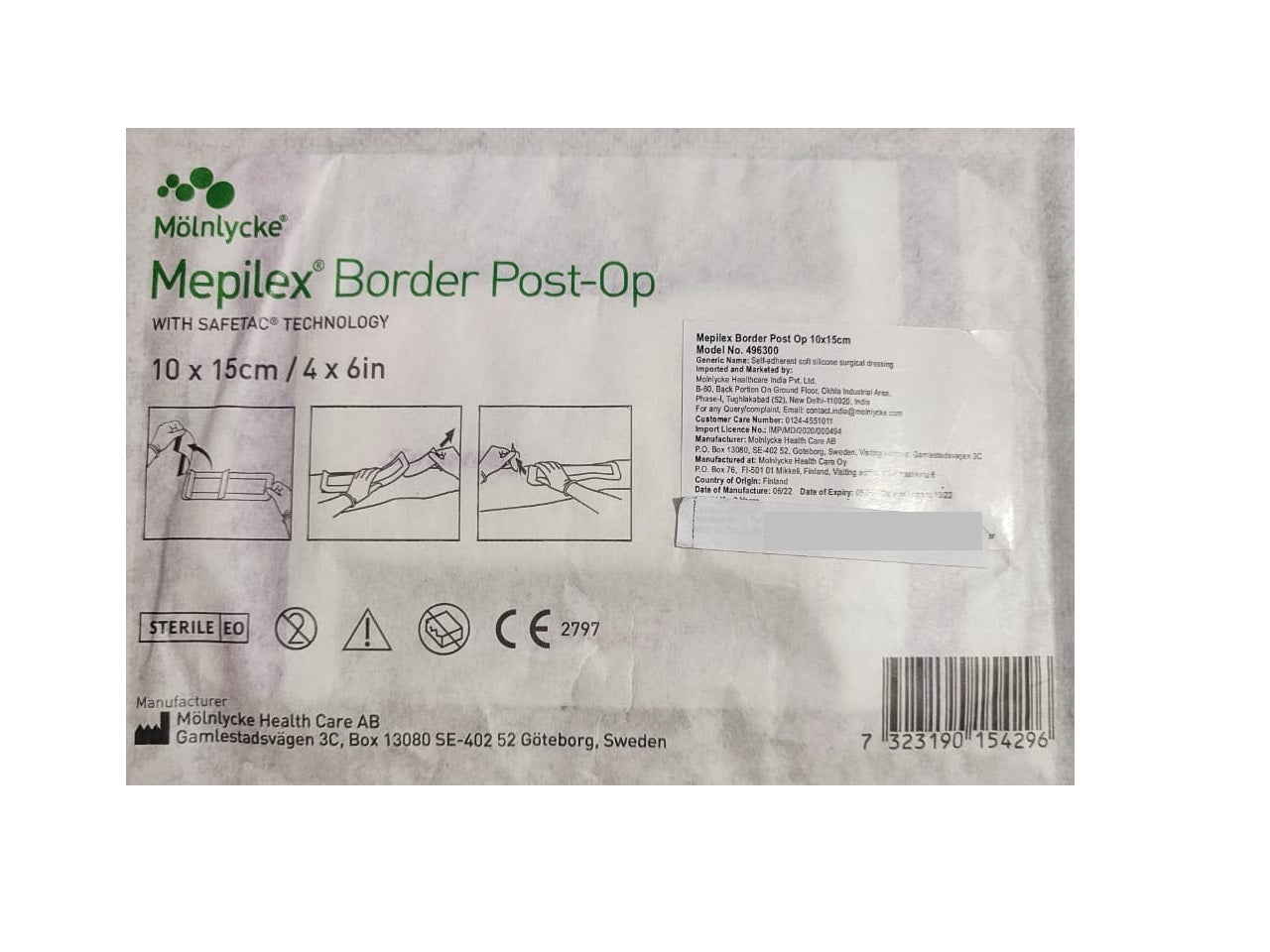 Mepilex Border Post-Op With Safetac Technology