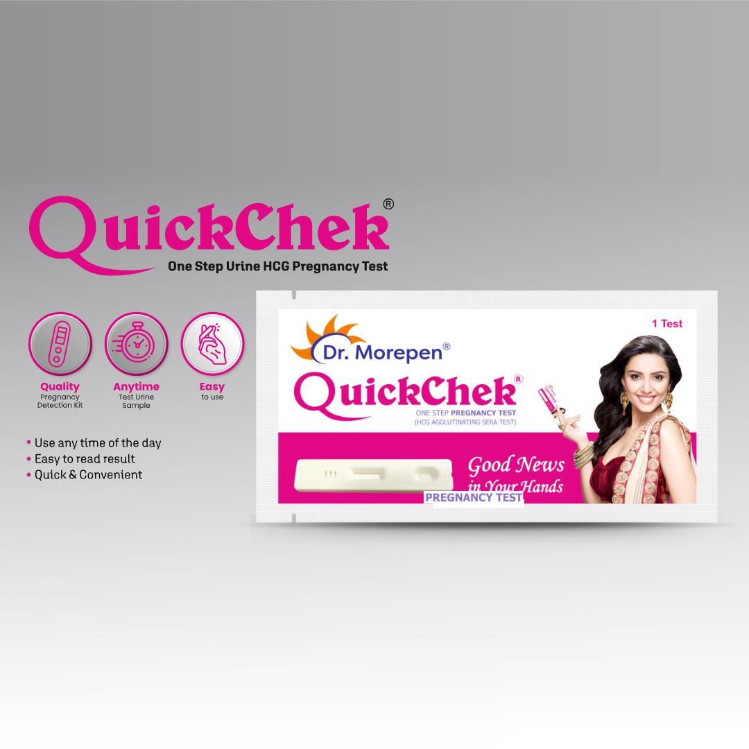 Dr. Morepen Quickchek Pregnancy Test Kit – Pack of 4 | Fast & Accurate Home Pregnancy Test