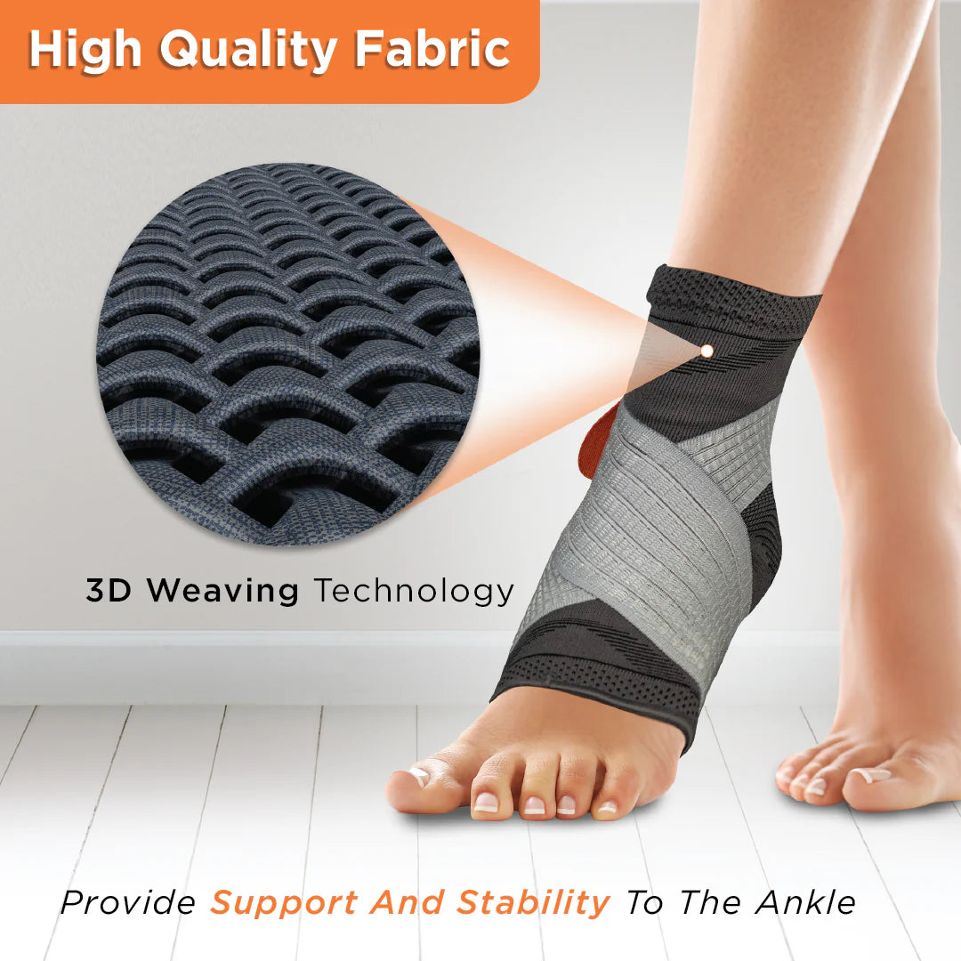 Vissco ANKLER (PC 2708) – 3D Compression Ankle Support for Sprain, Swelling & Injury Recovery