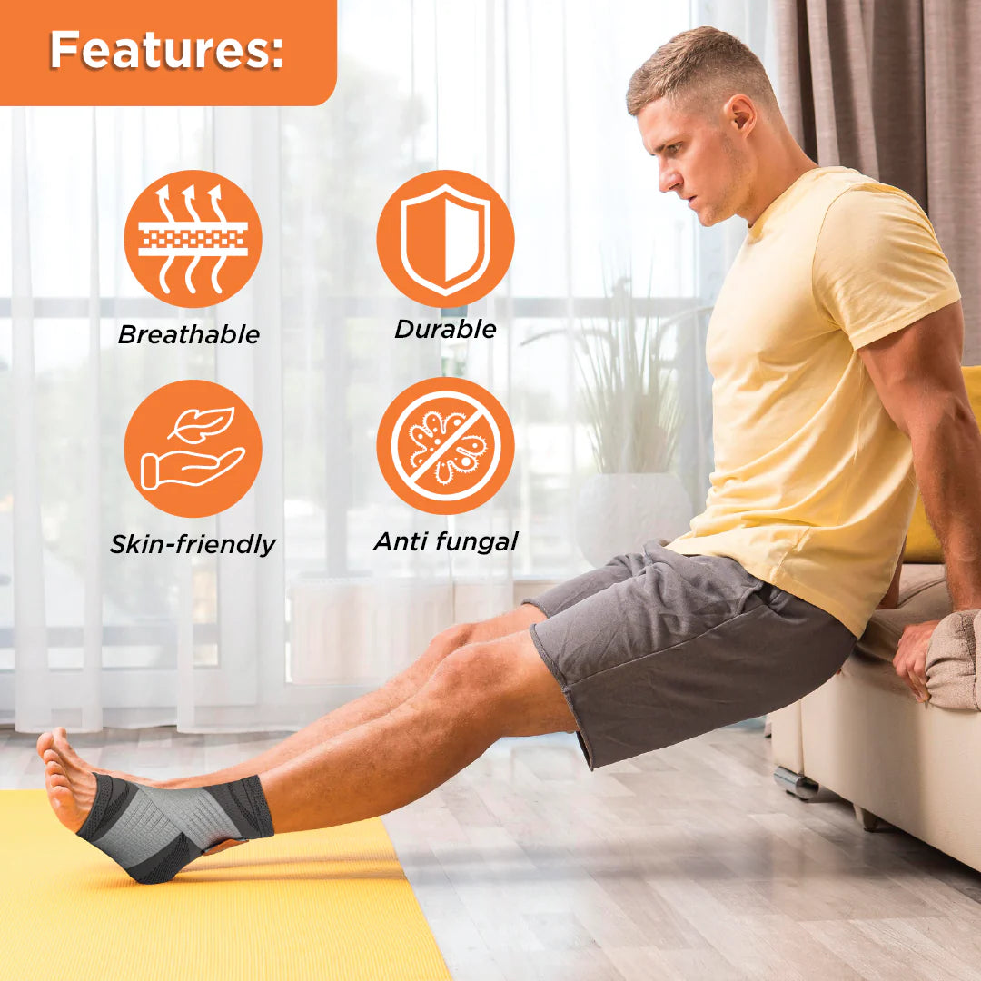 Vissco ANKLER (PC 2708) – 3D Compression Ankle Support for Sprain, Swelling & Injury Recovery