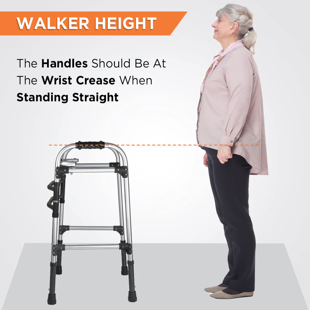 Vissco Max Walker PC 2901 – Height Adjustable Foldable Walker for Elderly & Patients | Universal Size
