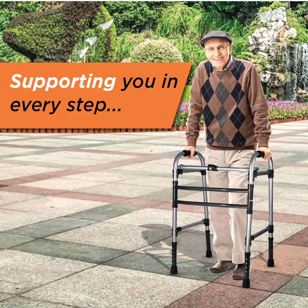 Vissco Max Walker PC 2901 – Height Adjustable Foldable Walker for Elderly & Patients | Universal Size