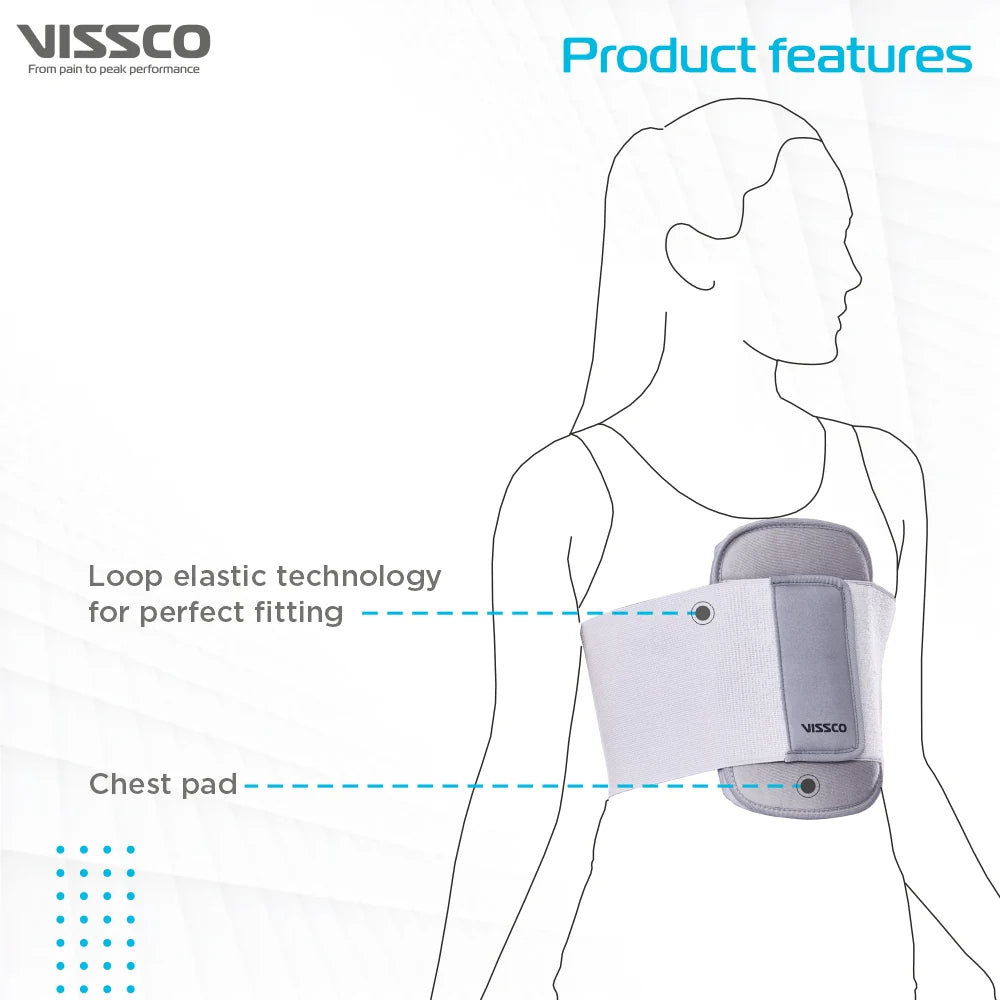 VISSCO Core Sternal Brace 0626 – Post Cardiac-Thoracic Surgery Support | Black