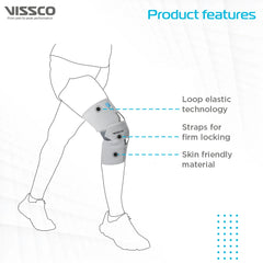 VISSCO CORE Knee Support – Mild Support with Loop Elastic Technology 0704