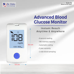 Dr. Odin Blood Glucose Monitoring System – Model GLM-73 (GOD Enzyme Technology)