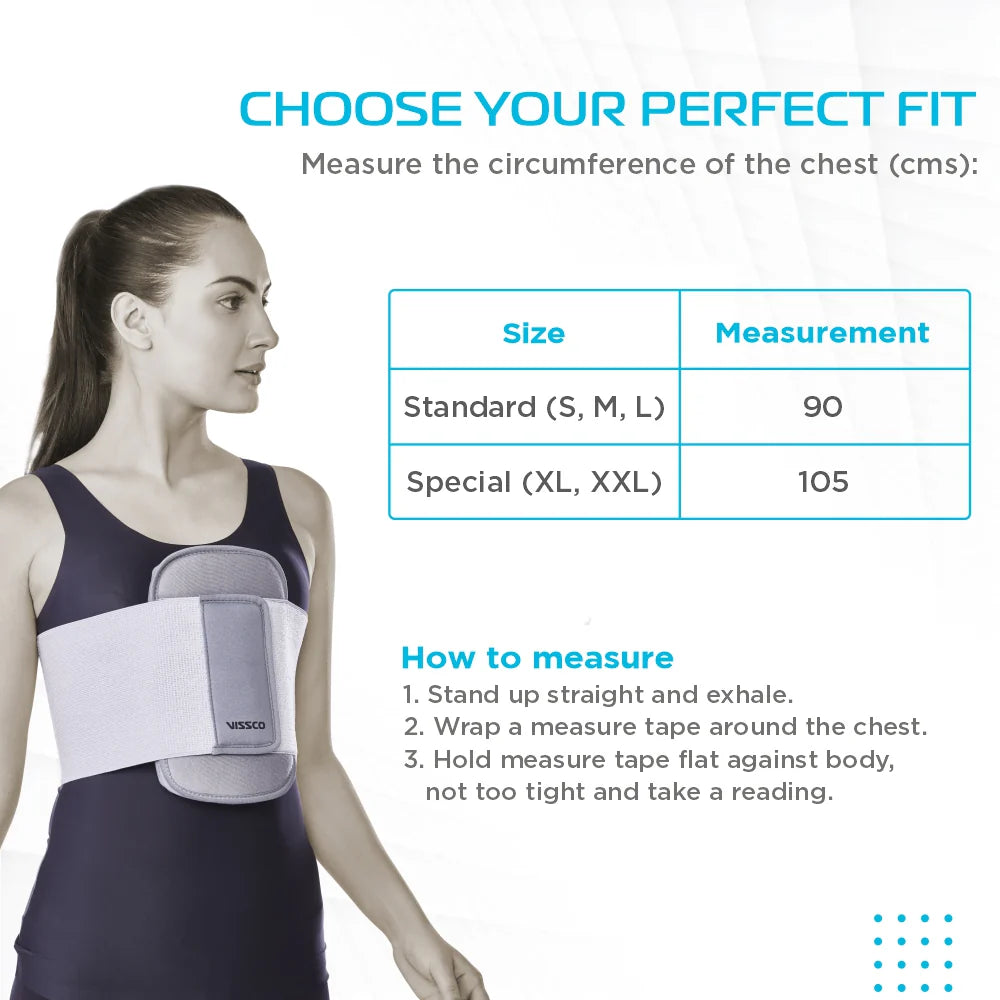 VISSCO Core Sternal Brace 0626 – Post Cardiac-Thoracic Surgery Support | Black