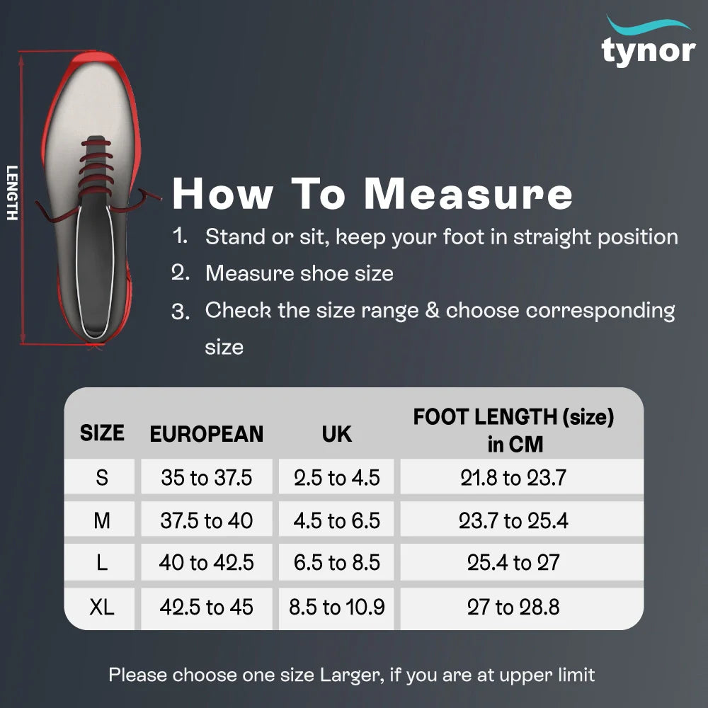 Tynor Insole Full Silicone K-01 – Premium Silicone Shoe Insoles for Foot Comfort, Heel Cushioning &Shock Absorption | Pair | Sizes S–XL
